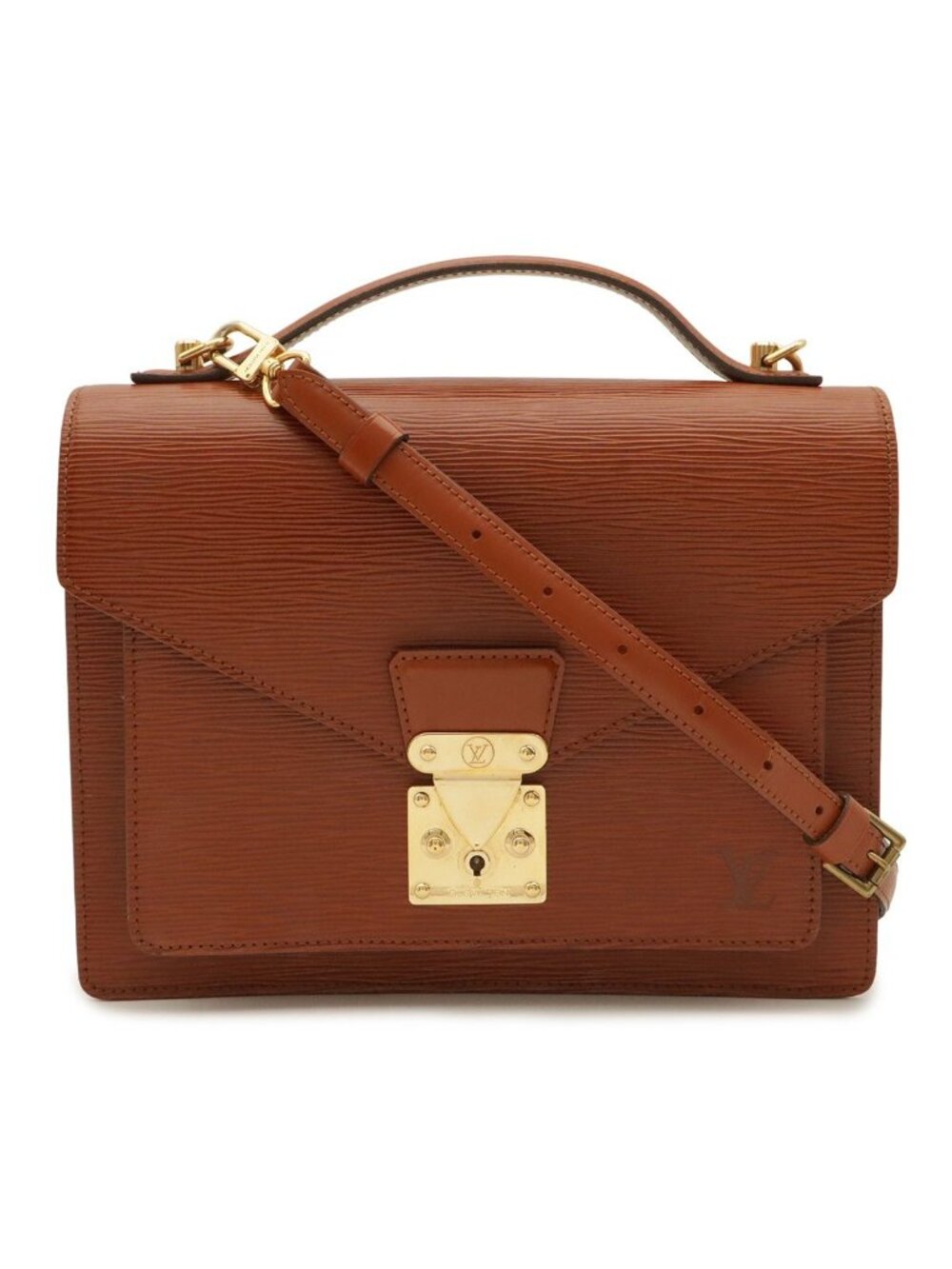Louis Vuitton Epi Monceau Shoulder Bag 2-Way Second Kenya Brown Gold